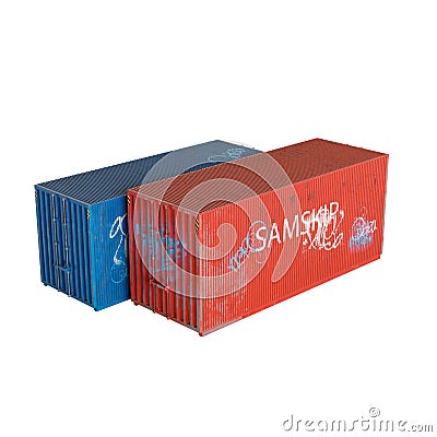 Big industrial containers isolated on white Stock Photo