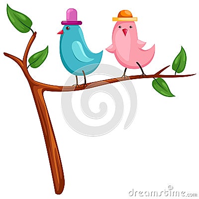 Two birds Vector Illustration