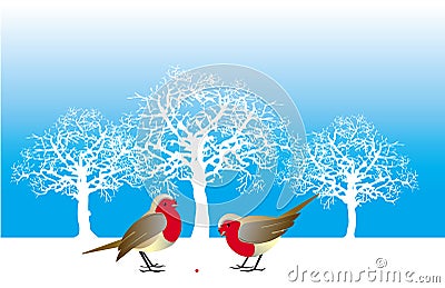 Two birds and a berry Stock Photo