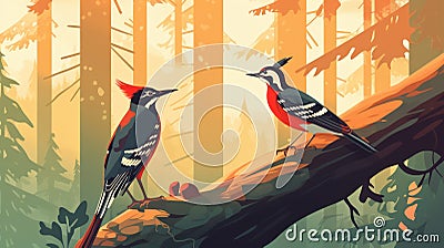 Two Birds On A Branch: Stylized Realism In 2d Game Art Cartoon Illustration