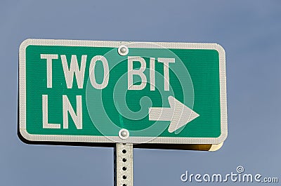 Two Bit Ln Sign Stock Photo