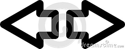Two black arrows pointing left and right, symbolizing decision making and the process of navigating choices Vector Illustration