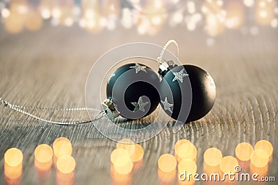 two black Christmas balls Stock Photo