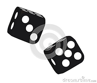 Two black dices Vector Illustration