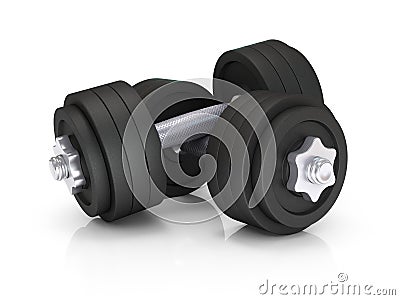 Two black dumbells Stock Photo