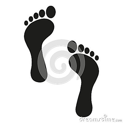 Two black man footprints isolated on white background. Vector. Vector Illustration