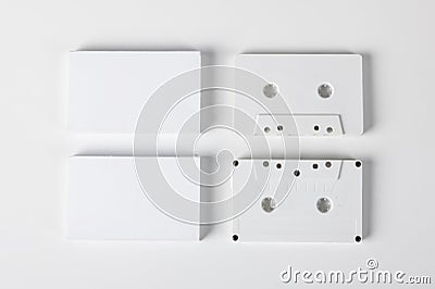 Two blank audio cassettes Stock Photo