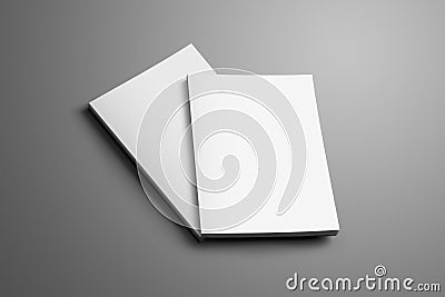 Two blank closed A4, A5 brochures with soft realistic shadows Stock Photo