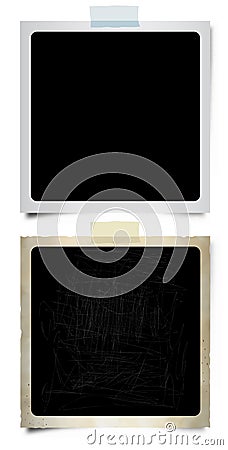 Two blank retro photographs Vector Illustration