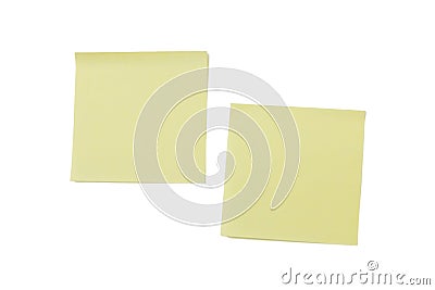 Two blank yellow Post-it notes Stock Photo