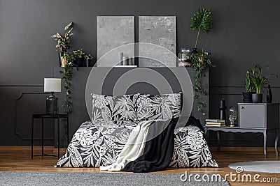 Two blankets thrown on bed Stock Photo