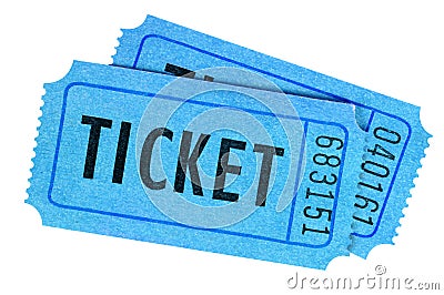 Two blue movie or raffle tickets Stock Photo