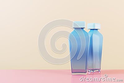 Two blue perfumery glass bottle Stock Photo