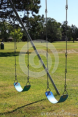 Two Blue Swings Stock Photo