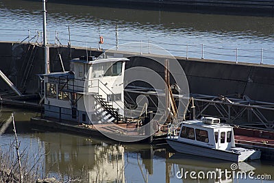 Two boats at the locks Editorial Stock Photo