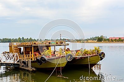 Two Boats in river Stock Photo