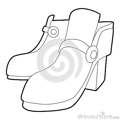 Two boots icon , outline style Vector Illustration