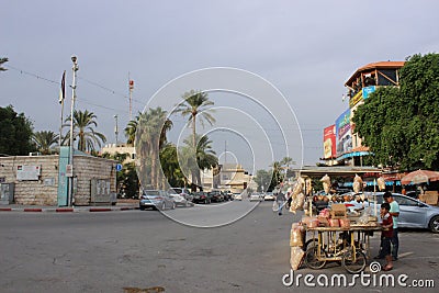 Two boys selling nuts and seeds in Jericho, Palestine Editorial Stock Photo