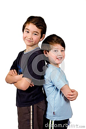 Two brothers of mix parentage Stock Photo