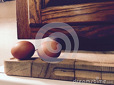 Two Brown Eggs Stock Photo