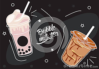 two bubbles milks Vector Illustration