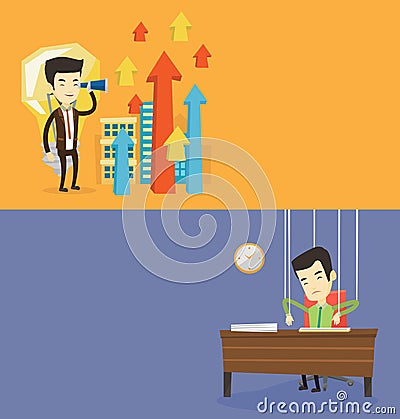 Two business banners with space for text. Vector Illustration