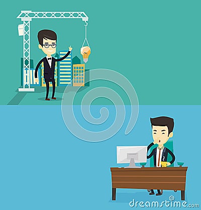 Two business banners with space for text. Vector Illustration
