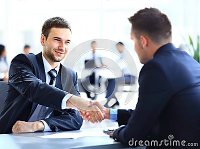 Two business colleagues shaking Stock Photo