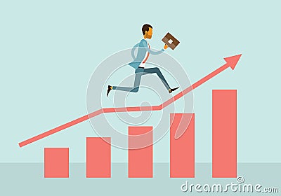 Two business man competitive on graph concept Vector Illustration