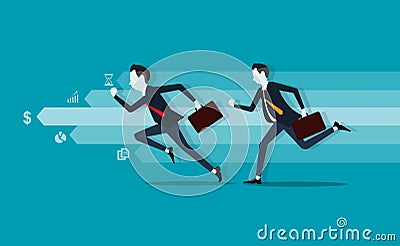 two business man. competitive . info graph.fast business.business leader Vector Illustration