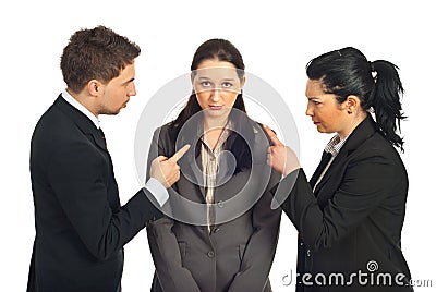 Two business people accuse her colleague Stock Photo