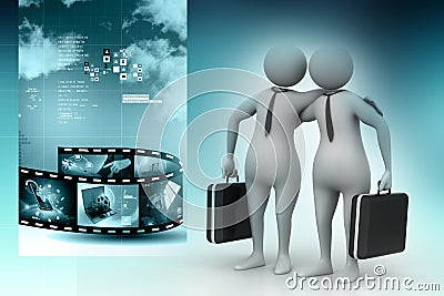 Two business people communicate together Stock Photo