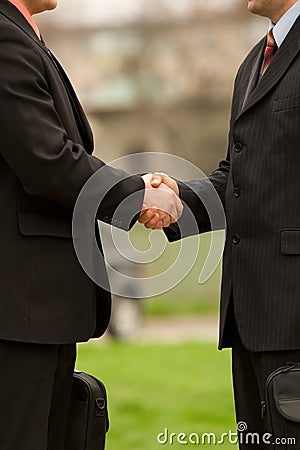 Two businessman handshake Stock Photo