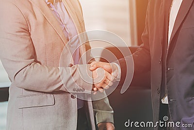 Two businessman handshake joint venture together concept Stock Photo