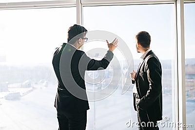 Two businessmen dicussing future business plans Stock Photo
