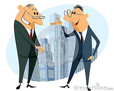 Two businessmen discussion Vector Illustration