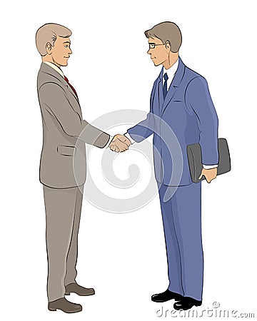 Two businessmen handshake Vector Illustration