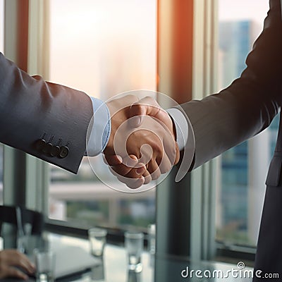 Two businessmen shake hands Stock Photo