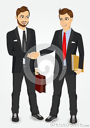 Two businessmen shaking hands Vector Illustration