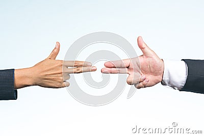 Hands Gun Sign. Stock Photo