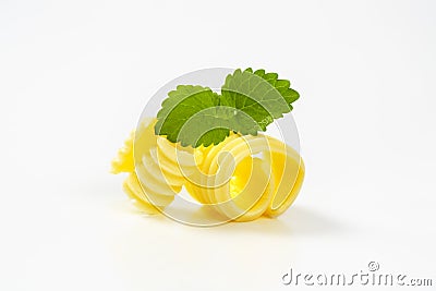 Two butter curls Stock Photo