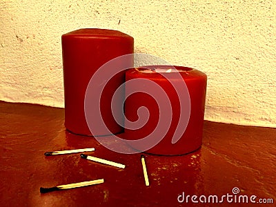Two Candles, One Flame Stock Photo