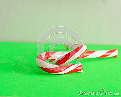 Two candy canes that is entwined together Stock Photo