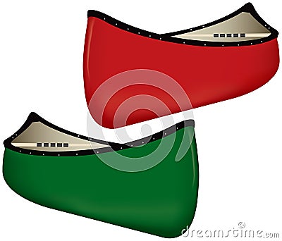 Two Canoes Vector Illustration