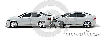 Two car crash Cartoon Illustration