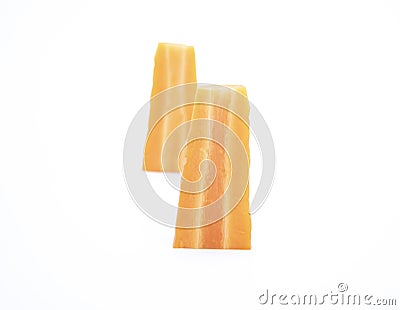 two Carrots slice isolate on white background Stock Photo