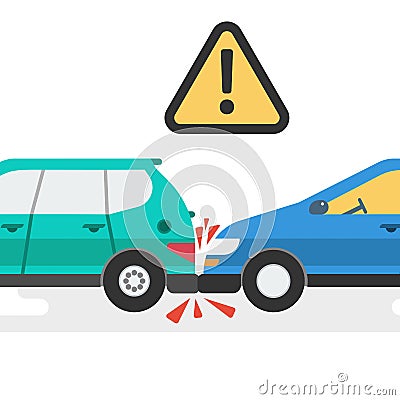 Two cars accident Vector Illustration