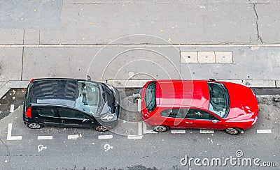 Two cars parked Stock Photo