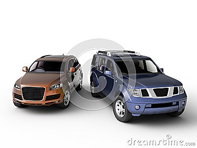 Two cars presentation Stock Photo