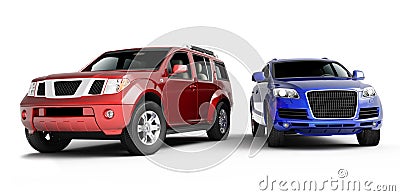 Two cars presentation Stock Photo